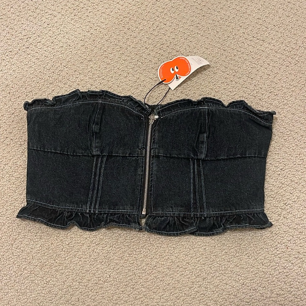 CIDER denim tube top